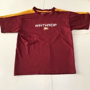 Winthrop University Eagles Tee Shirt Boys Sz 8/10 Red Gold Activewear Pro Edge